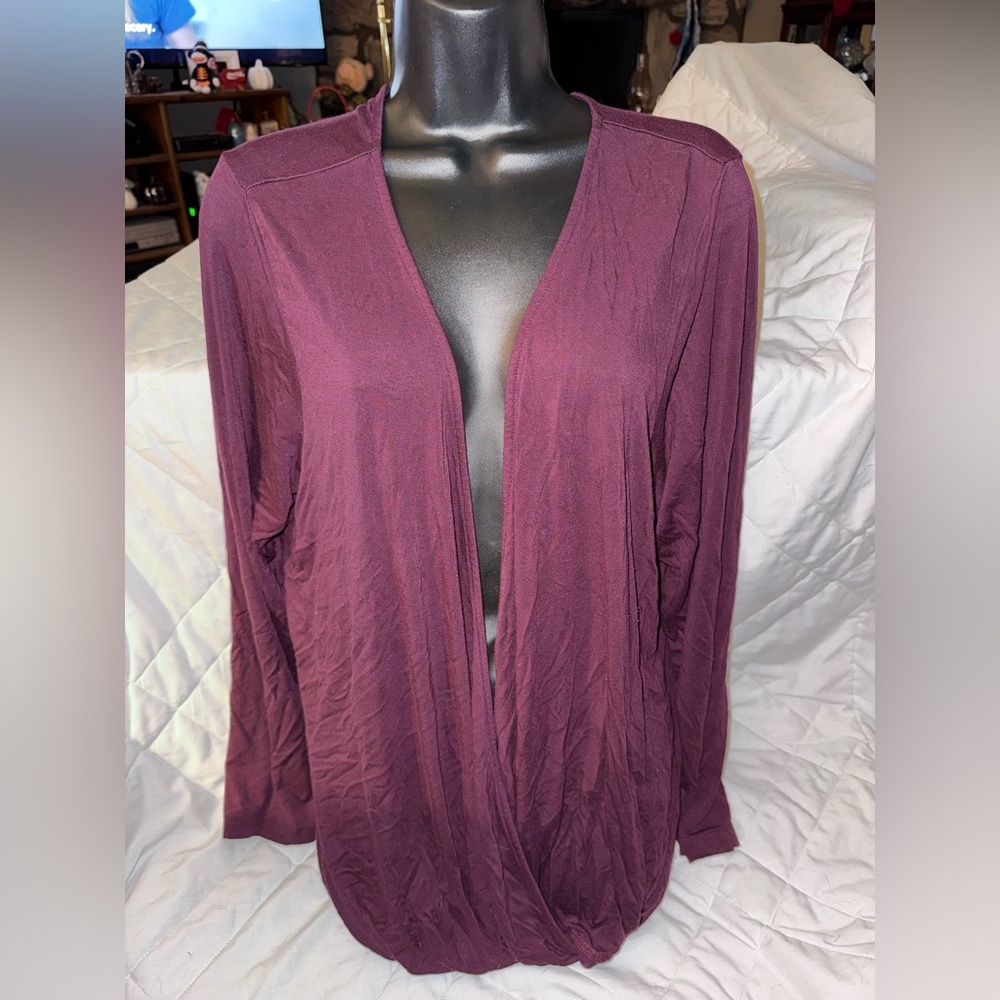 Torrid Super Soft Burgundy Purple Surplice Top